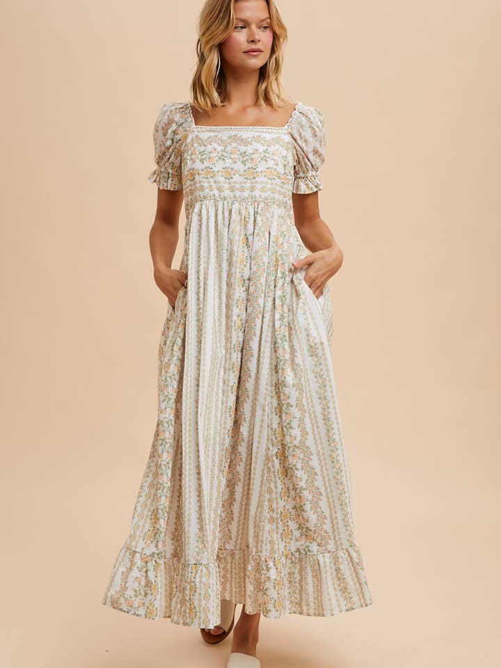 ROBE LONGUE EN COTON FLEURI pour la vente par In Loom