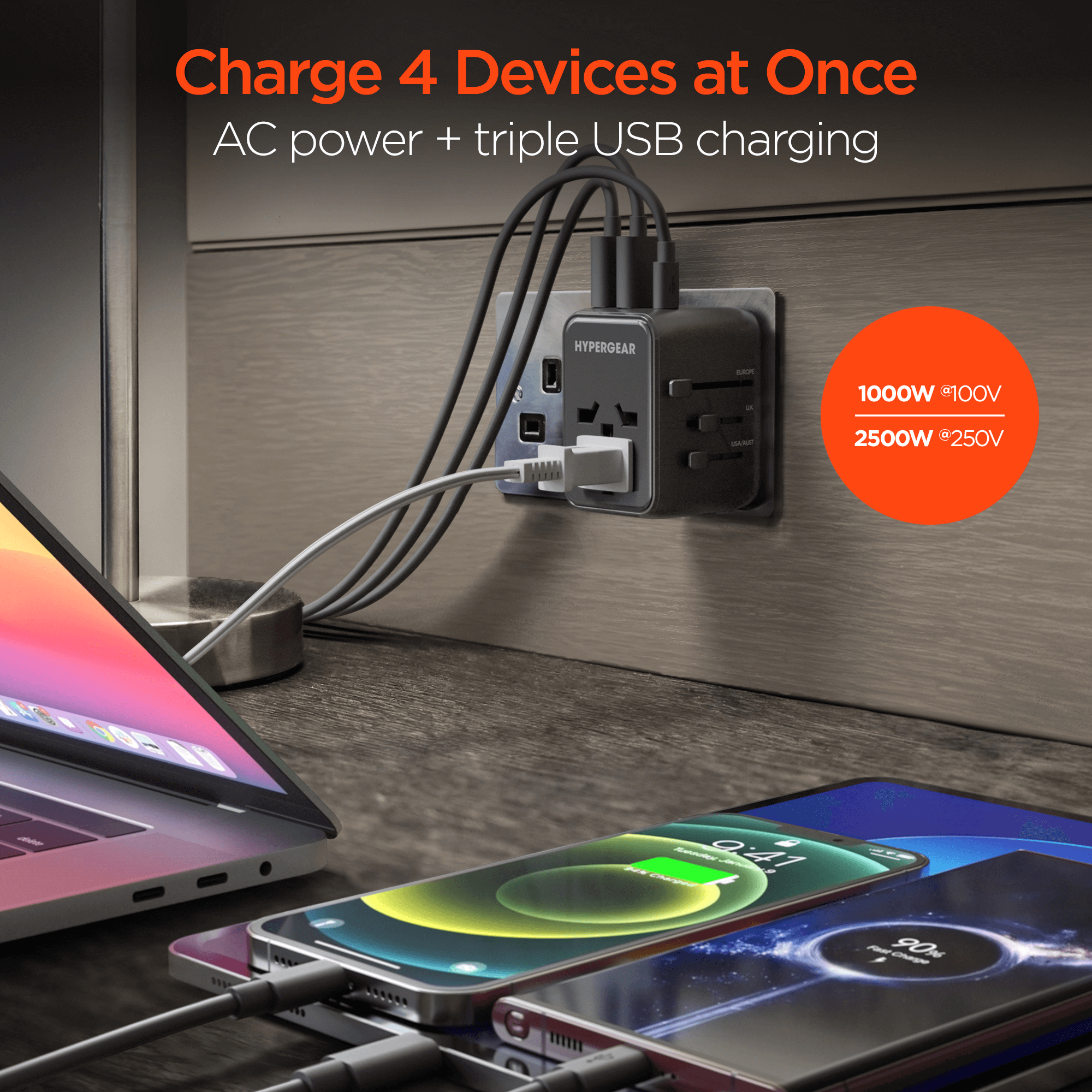 JupiterGear Home – wholesale Strömadapter – HyperGear WorldCharge Universell Reseadapter med USB-C5