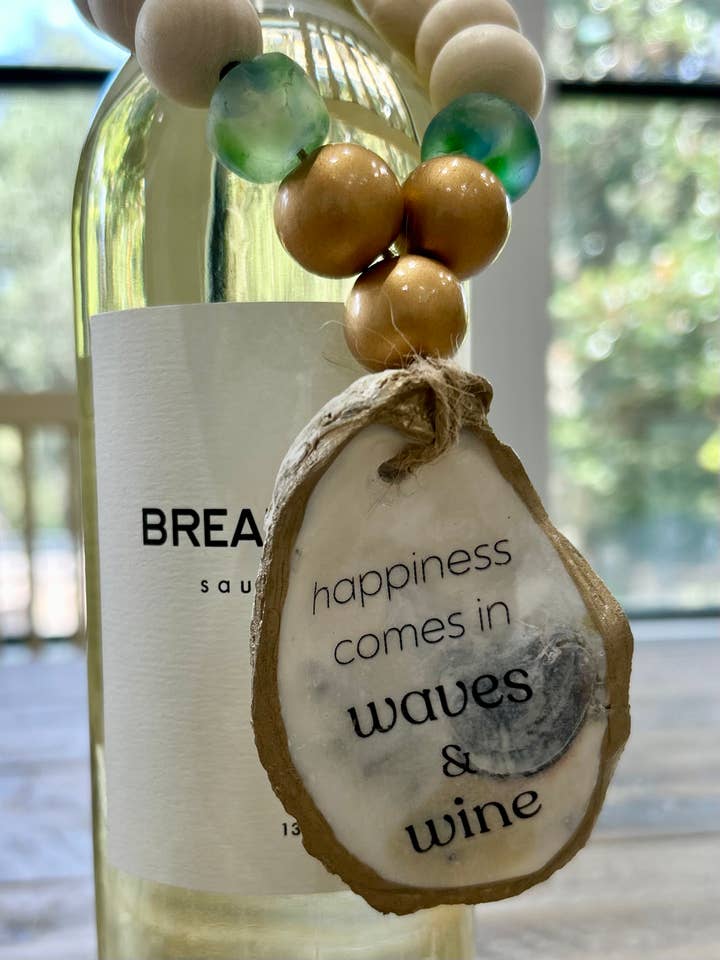 Happiness comes in waves - Beaded Bottle Charm for wholesale by Coast and Cork