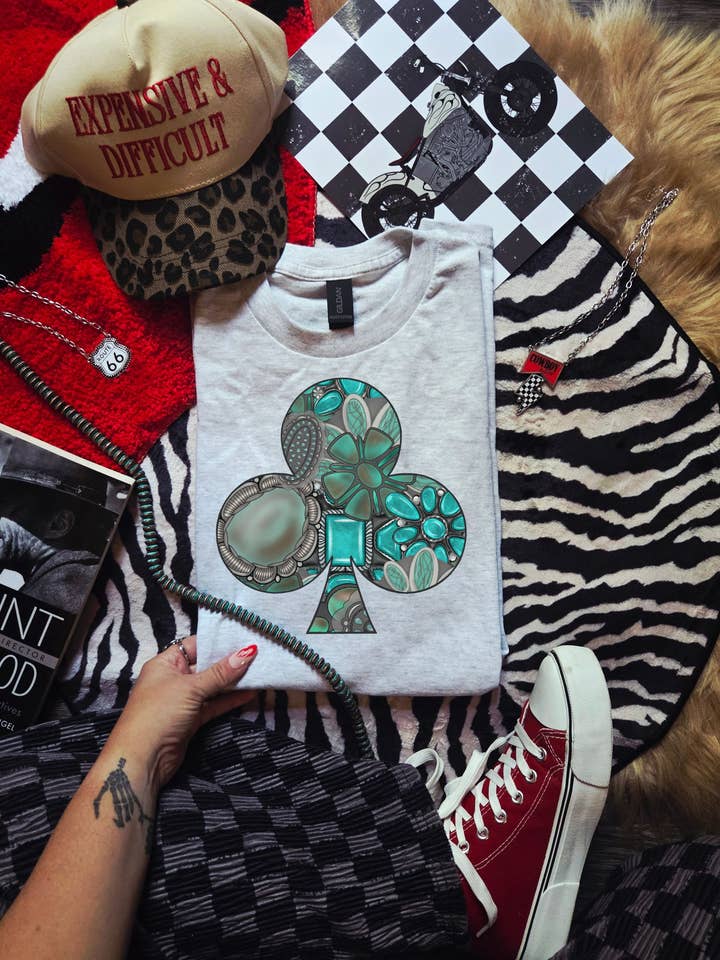 Turquoise Club Tee, Western Tee for wholesale by Bar Tabs Wholesale