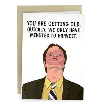 Sleazy Greetings - Wholesale Birthday Card - Dwight Schrute CPR Mask - Funny Birthday Card