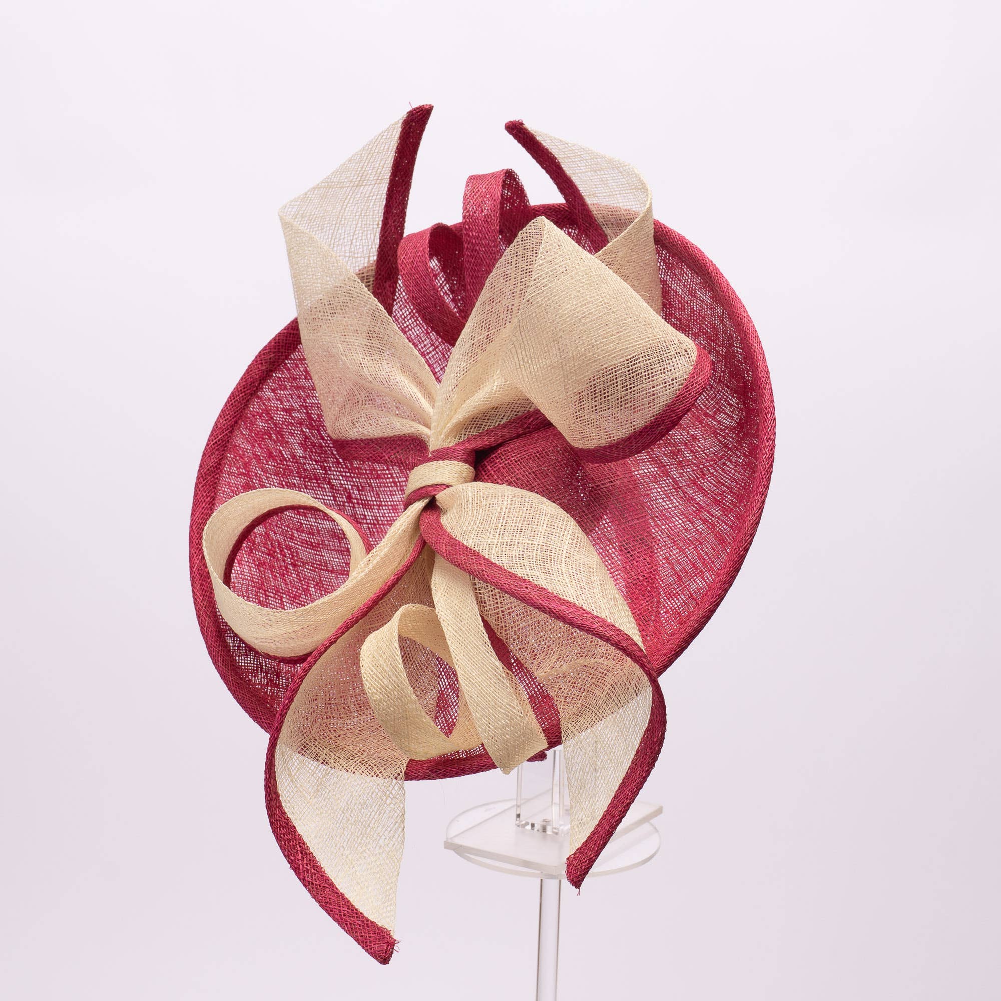 KaKyCo - Wholesale Fascinator Hat - Women's - Two Tone Bow On Top Of Sinamay Saucer Fascinator | 1020834