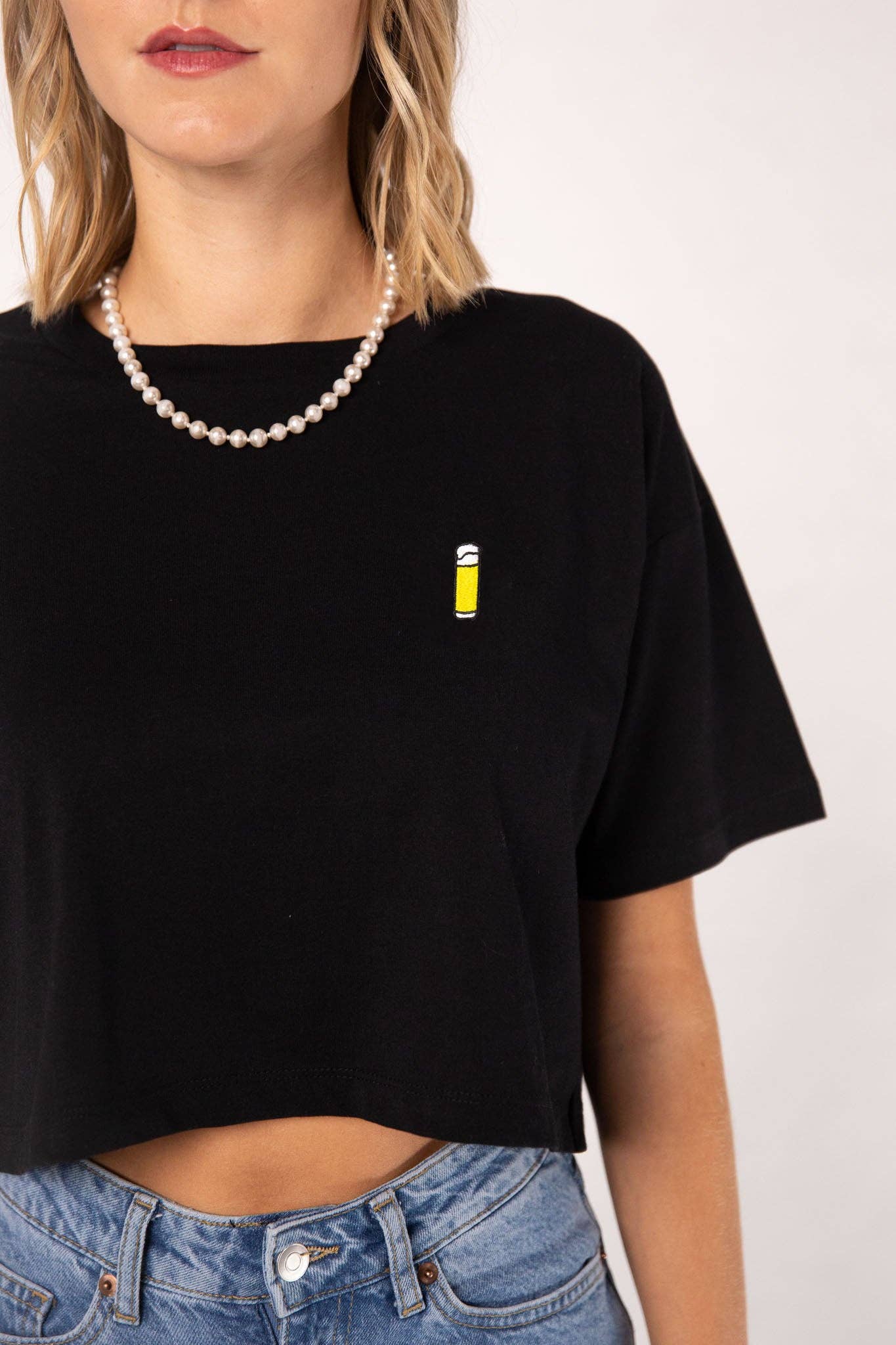 Fashion Drinks - Wholesale T-Shirt - Women's - Kölsch | Embroidered organic cotton crop top2