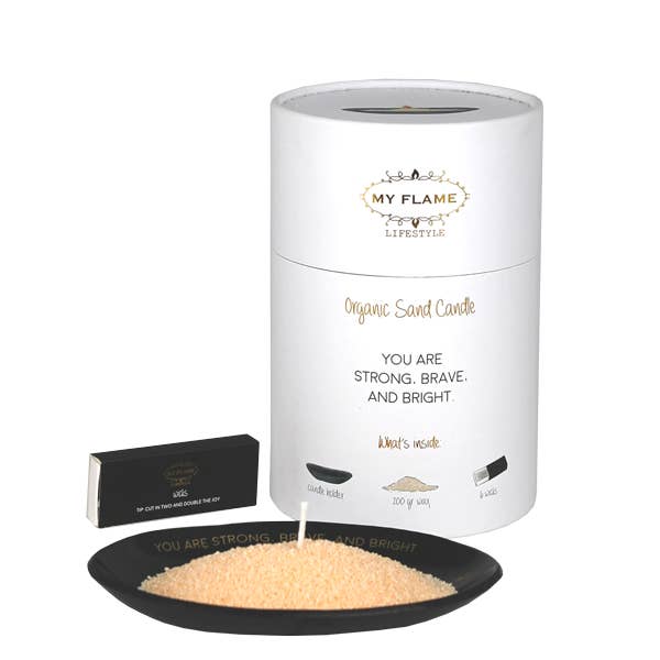 SAND CANDLE GIFTBOX - YOU ARE STRONG, BRAVE, AND BRIGHT for wholesale by My Flame Lifestyle