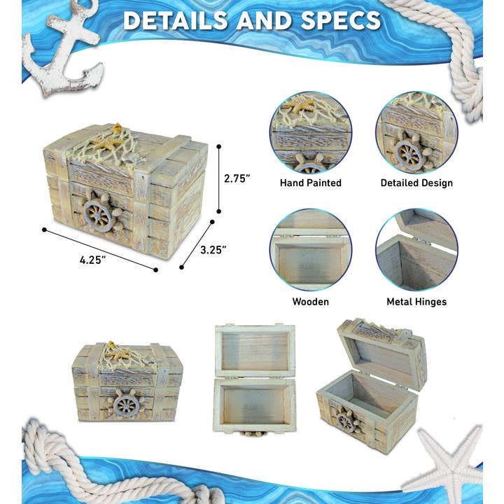 Cota Global - Wholesale Jewelry Box/Organizer - Nautical Décor - Vintage Jewelry Box1