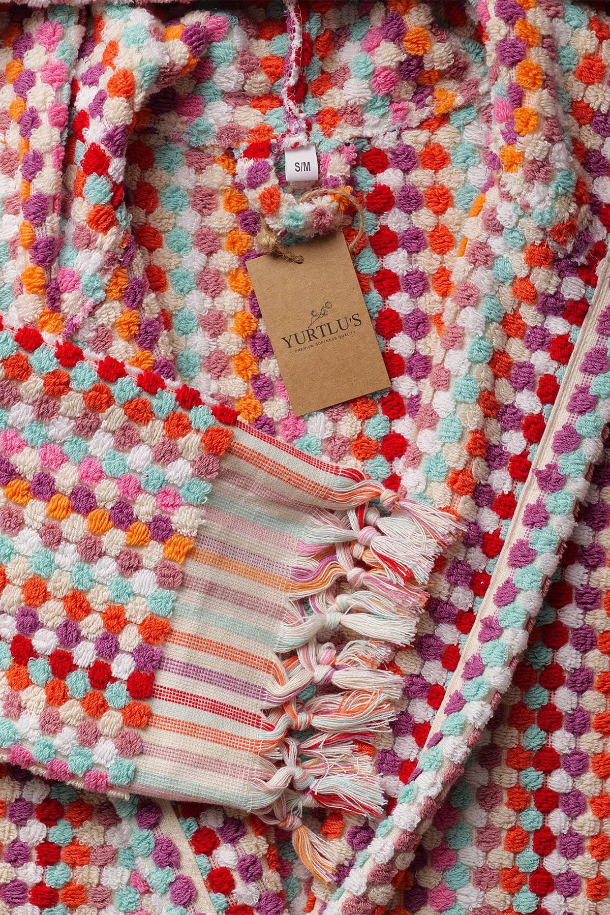 YURTLUS - Wholesale Robe - Women's - Unique 100% Cotton Pockets Bathrobe, Bubble Handwoven Robe53