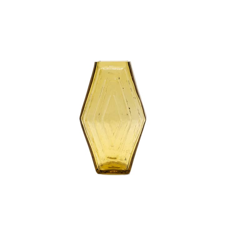 Brût Home and Glassware – wholesale Vase – Recycled glass Vase, Infinite Hexagon, amber