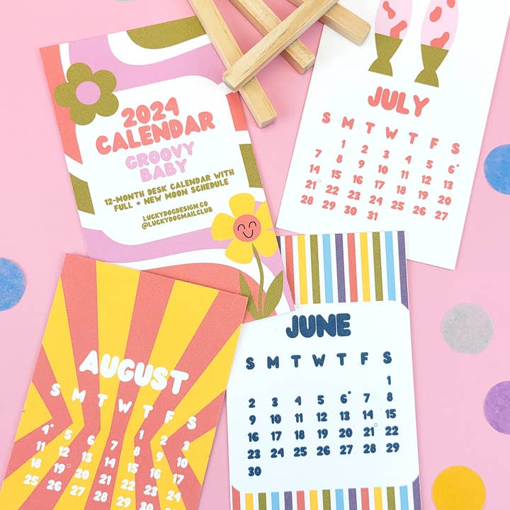 Lucky Dog Design Co. - Wholesale Calendar - Groovy Baby 2026 Desk Calendar6