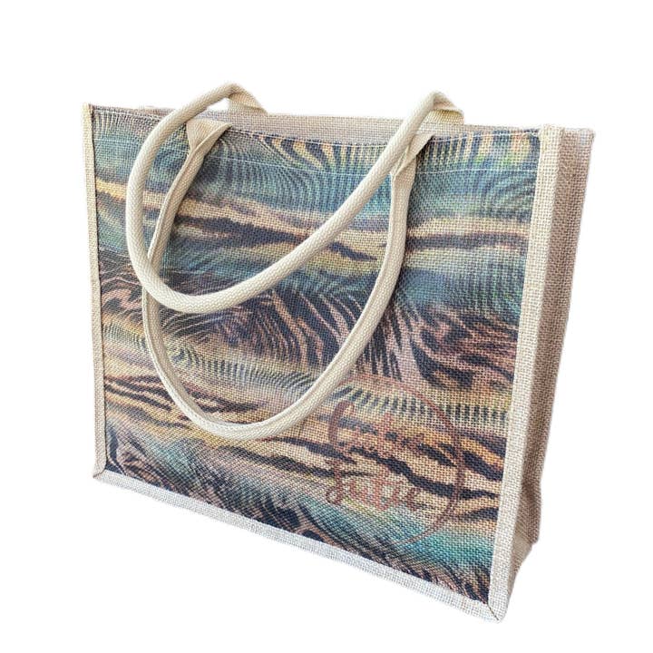 Tiger Oasis Jute Shopper for wholesale by Cutie Jutie