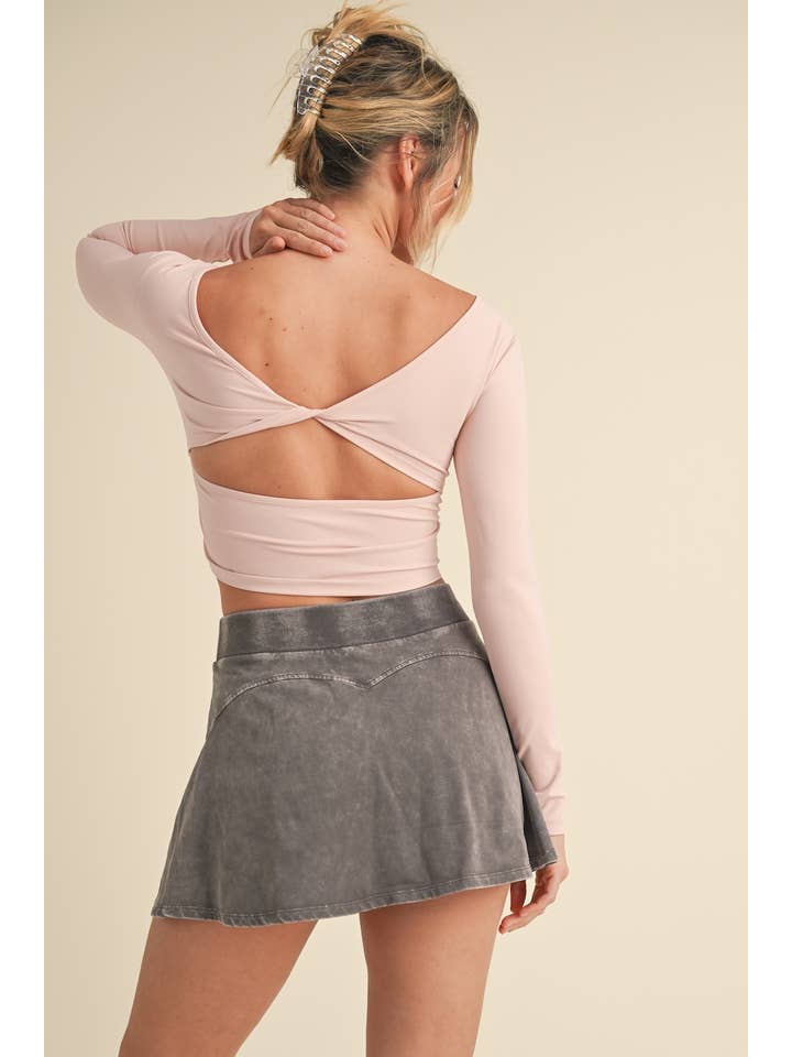 KIMBERLY C - Wholesale Athletic Top - Women's - Twist Back Long Sleeve Top12