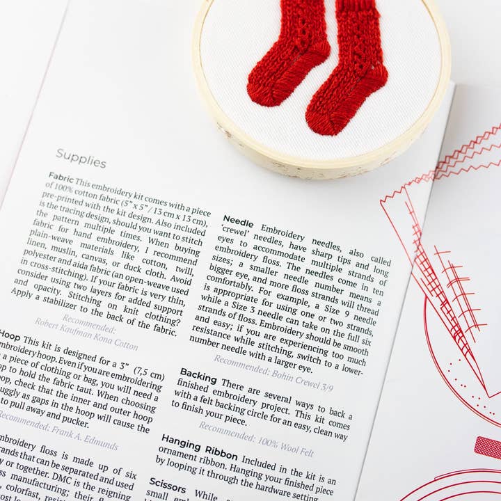 kdornbier embroidery - Wholesale Borduurbenodigdheden - Borduurpakket met gebreide kabelsokken en ornamenten6