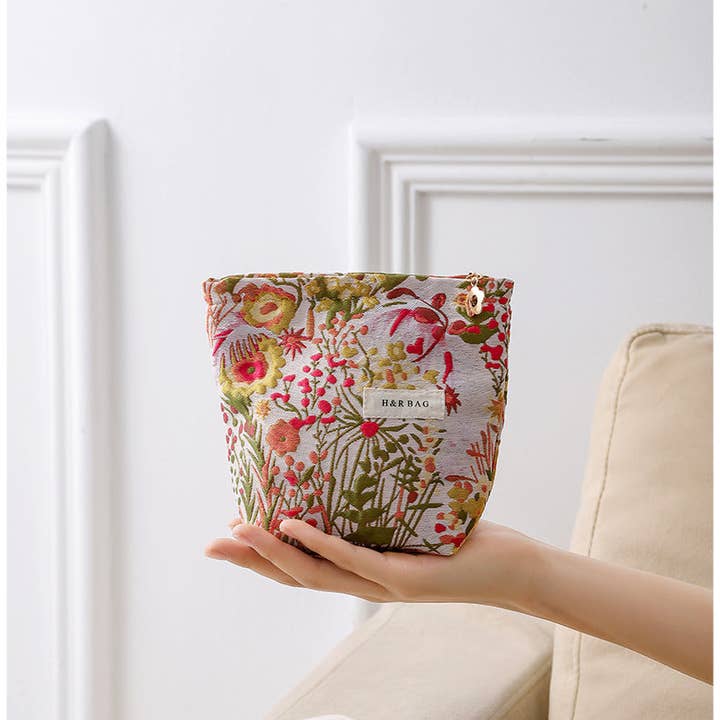 Dipped Shop - Wholesale Makeup/Cosmetic Bag - Colorful Embroidery Portable Cosmetic Bag DPB100517
