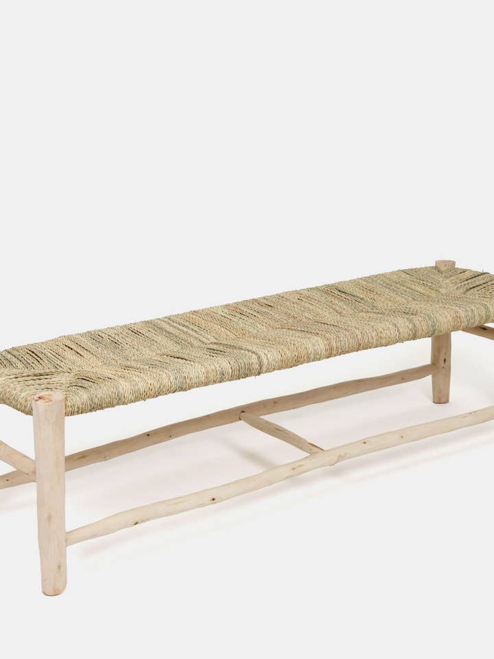 Panca marocchina in legno intrecciato a mano - varie dimensioni per la vendita all'ingrosso da parte di Mikwi