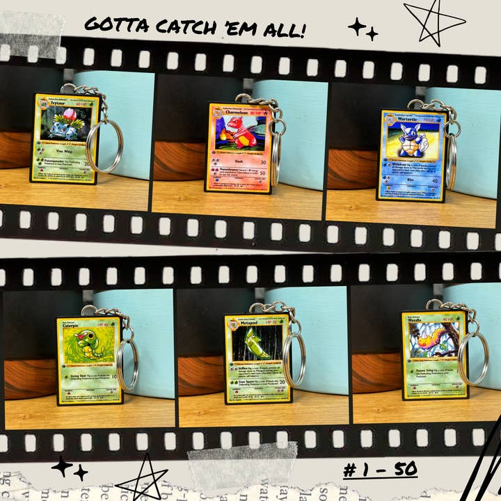 BitsyLabs - Wholesale Keychain - Unisex - Pokemon Card Keychains (1-50)2
