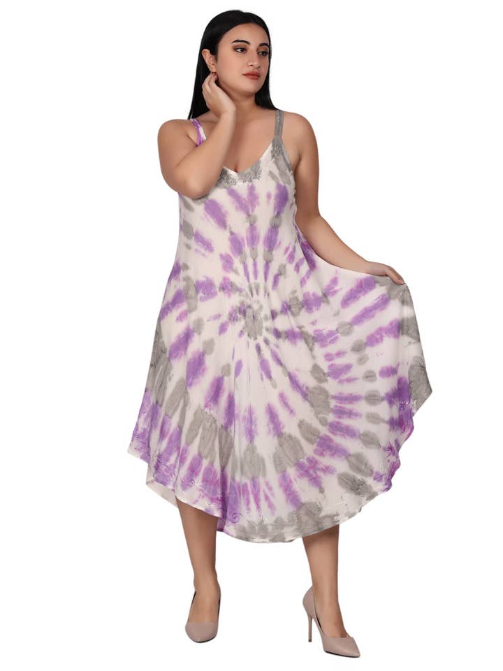 Assorted Colors Spaghetti Strap Tie Dye Dress 482174 for wholesale on Faire
