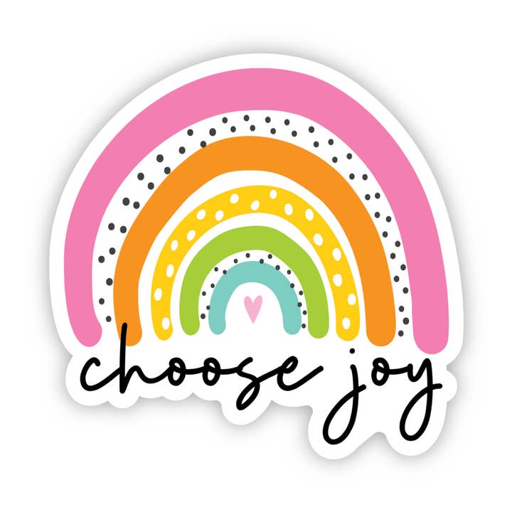 Rainbow Choose Joy Sticker for wholesale by A Touch of Whimsy Designs