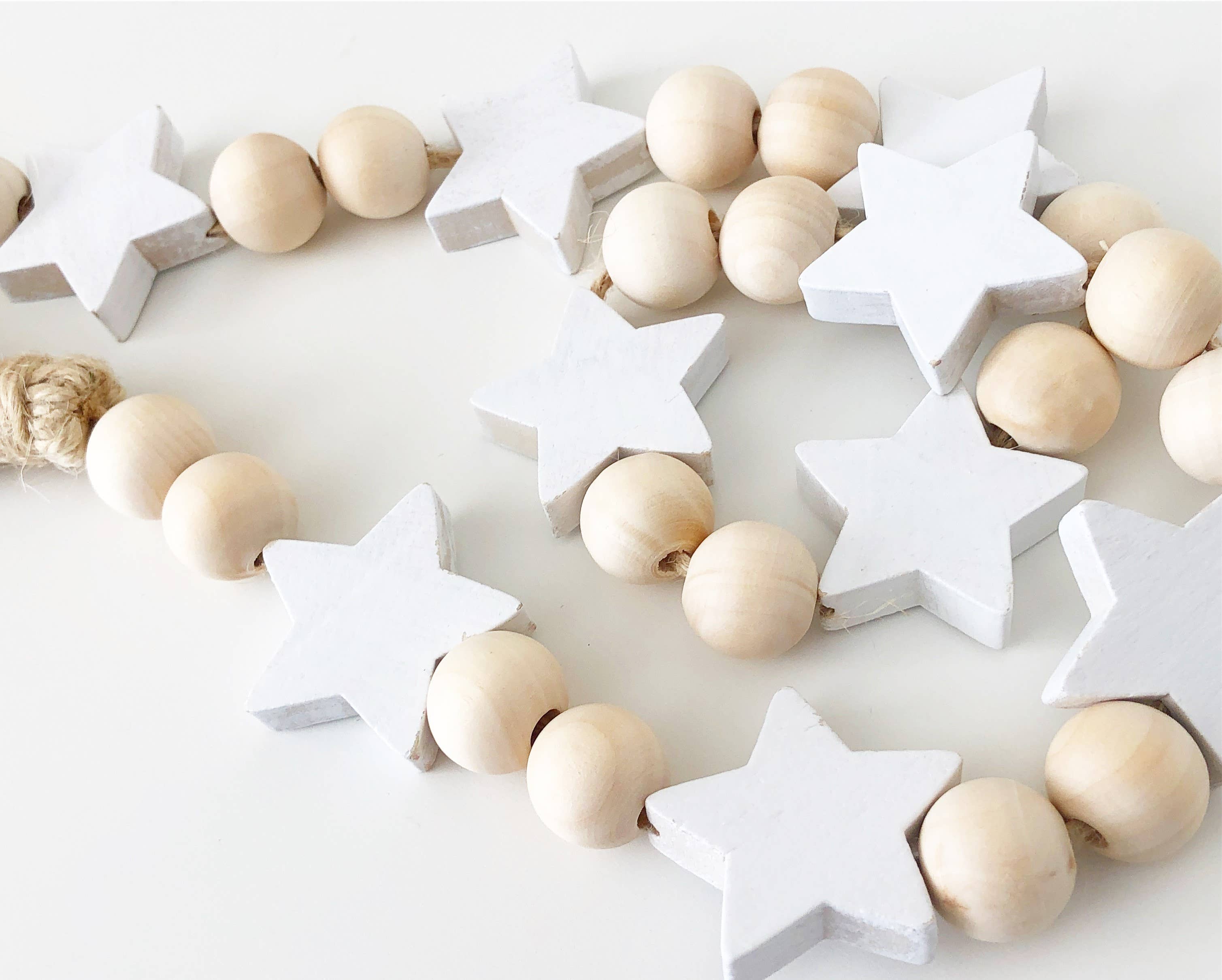 Foundations Decor - Vente Fanion/guirlande - Guirlandes de perles en bois - couleurs et formes classiques14