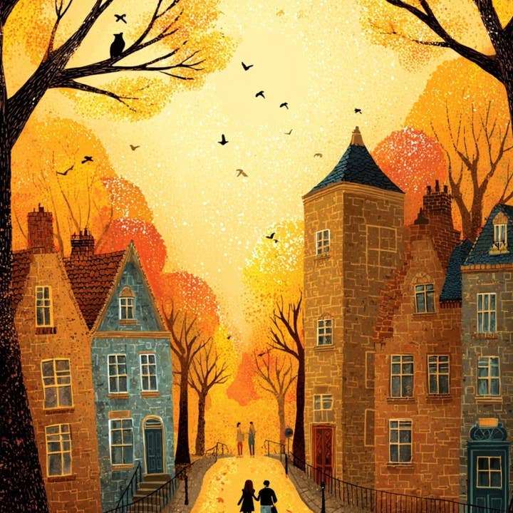 Fripperies - Wholesale Everyday Greeting Card - Golden Season: Autumn Avenue | Card Fripperies