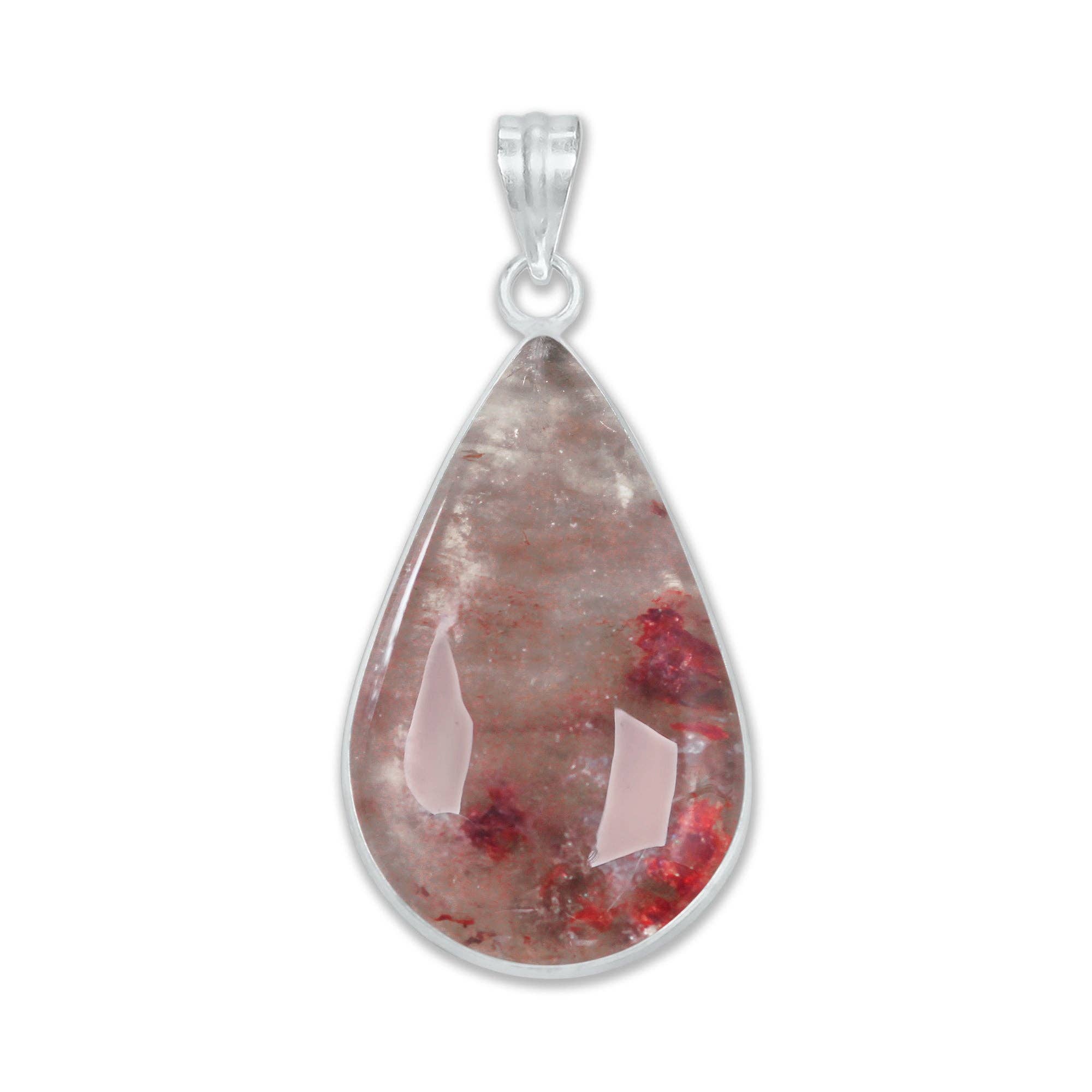 Handmade Jewels – wholesale Individual charm/pendant – Cherry Quartz Minimalist Pendants -  Handmade, Silver-Plated Brass, Wholesale Crystal Jewelry8
