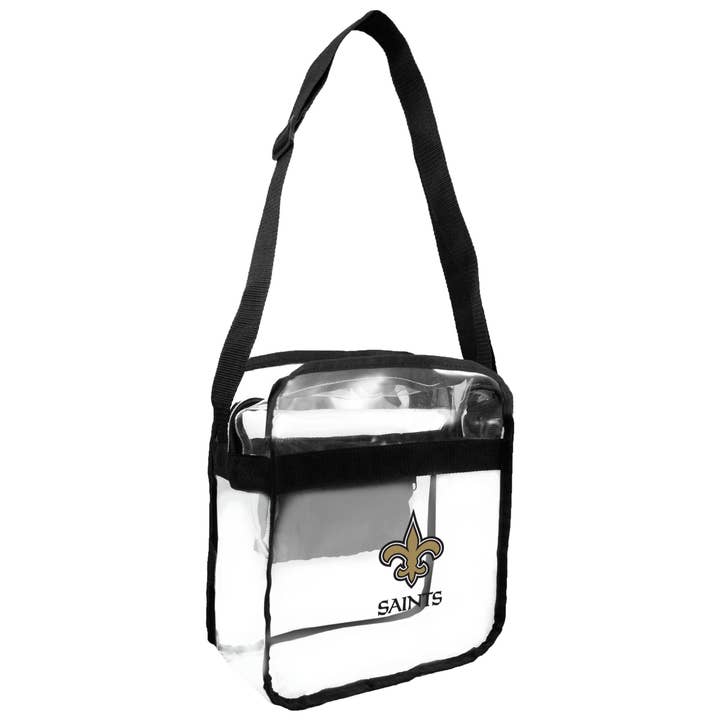 NFL New Orleans Saints Clear Carryall Crossbody for wholesale by Little Earth Productions