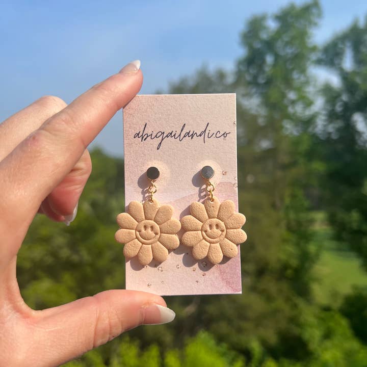 Boho Smiley Dangle Statement Earrings for wholesale by abigailandi.co
