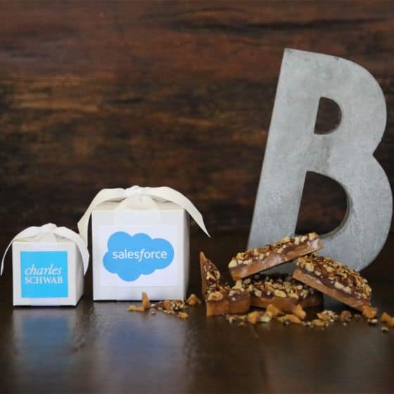 B. Toffee & Treats - Wholesale Gift Box - Custom Corporate Logo B. Toffee 4oz Gift Box