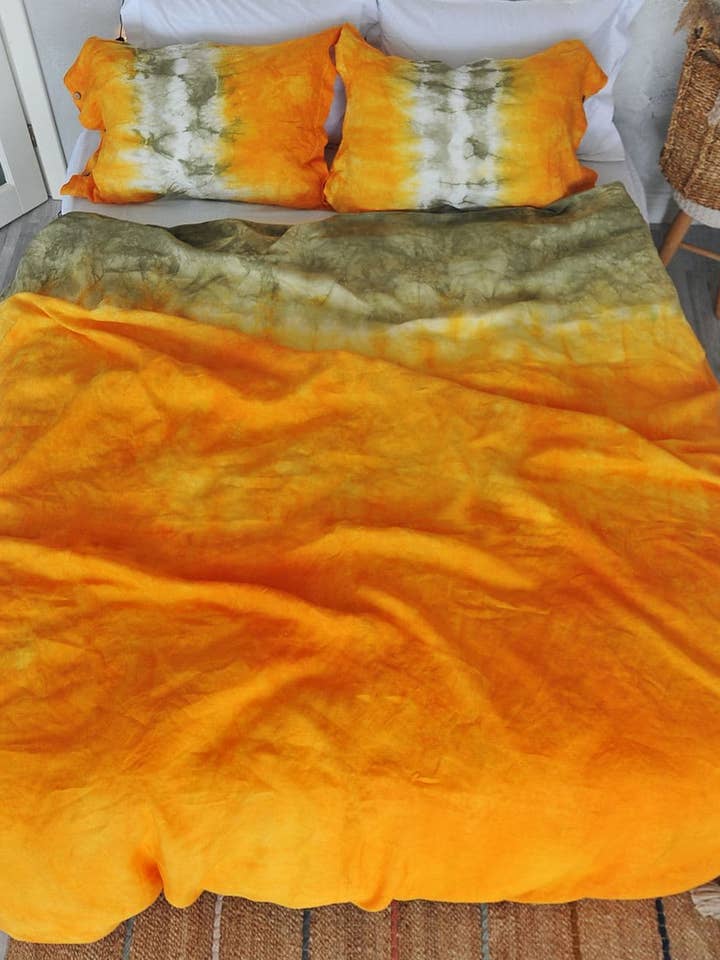Handmade Duvet Cover Set Autumn Foliage, Linen for wholesale by Soundsleep