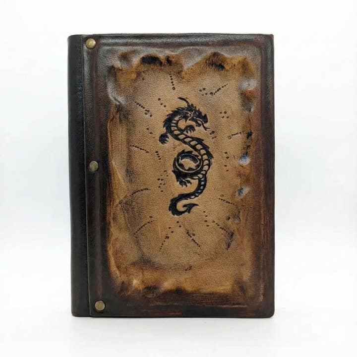 Um Livro das Sombras Diário de Couro Dragão, como Diário por atacado de ML Marcaleather