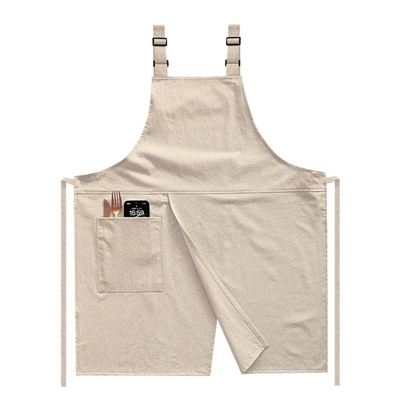HanNicara - Wholesale Schort - Katoenen Linnen Dubbelband Keukenschort M25W2570