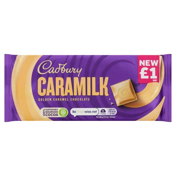 Barra de Chocolate Caramelo Dourado Cadbury Caramilk 80g, caixa 26ct por atacado de Echo Sales Canada