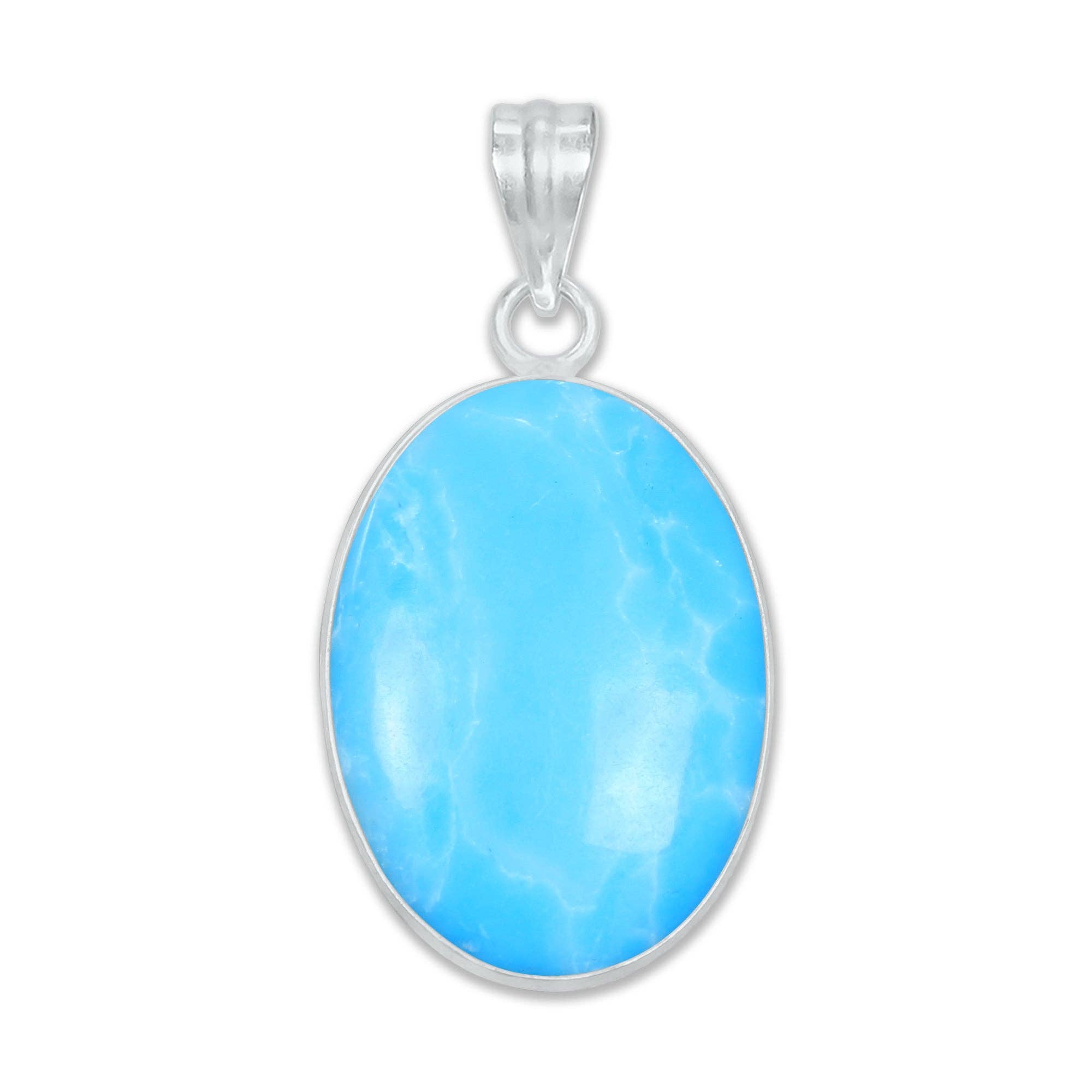 Handmade Jewels - Wholesale Individual Charm/Pendant - Larimar (Created) Minimalist Pendants -  Handmade, Silver-Plated Brass, Wholesale Fashion Jewelry8