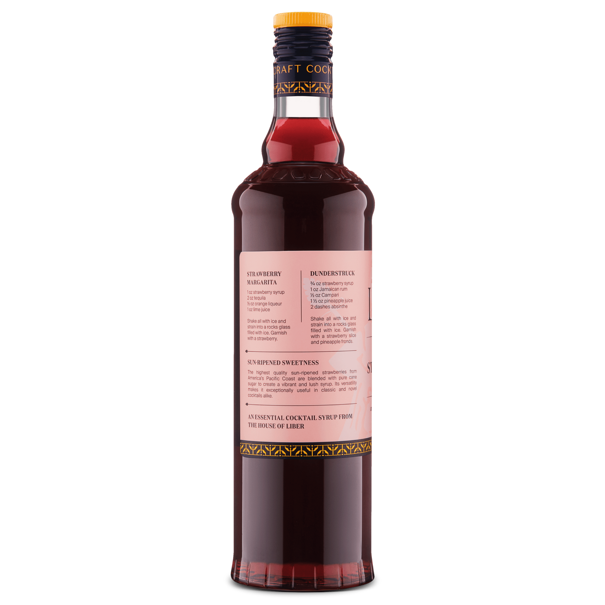 Liber & Co. - Vente Mélange/sirop pour cocktails - Sirop de fraise Pacific1