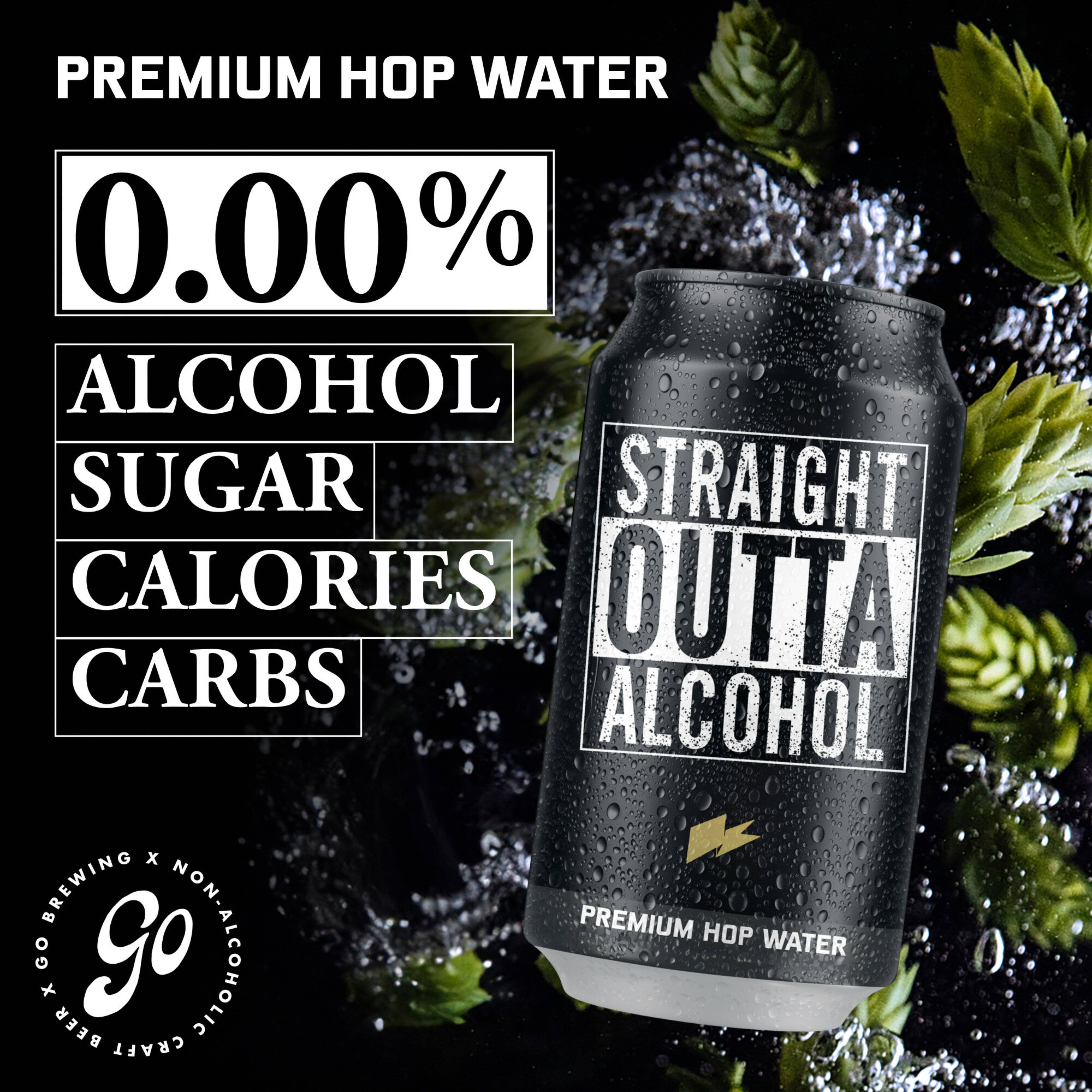 Go Brewing - Wholesale Non-Alcoholic Beer - Straight Outta Alcohol - Premium Hop Infused Water - 6 Pack1