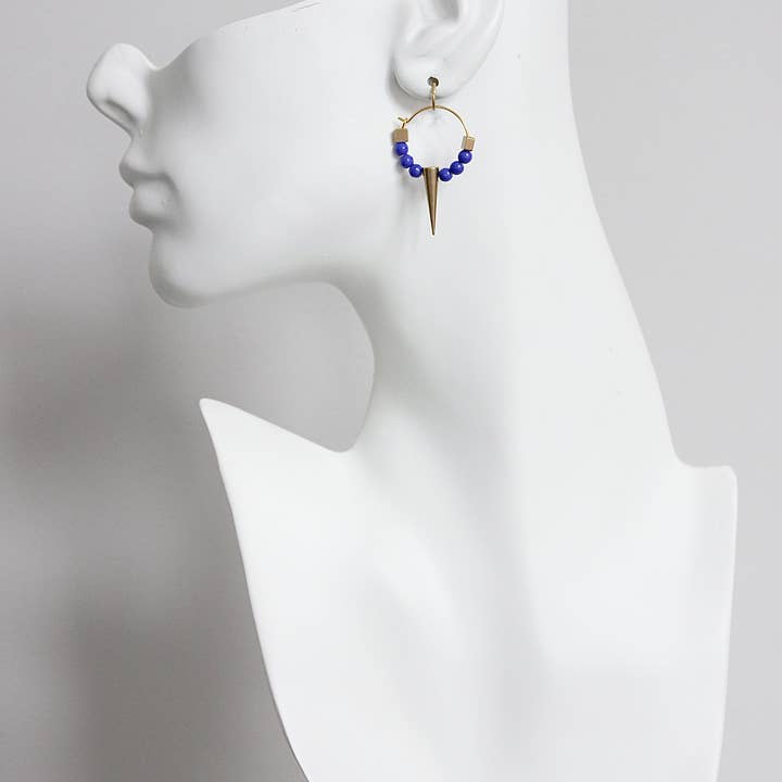 David Aubrey Jewelry - Wholesale Hoop Earrings - GNDE11 navy blue hoop earrings