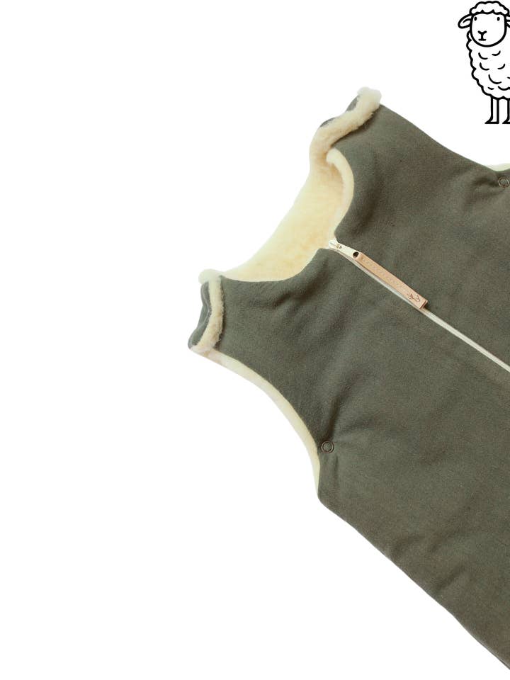 Babyly - Vente Gigoteuse – bébé - Gigoteuse bébé naturelle en laine - Taille S/M - Laine de mouton6