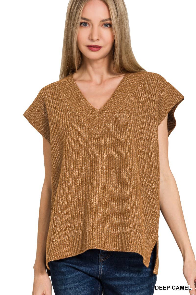 Vanilla Monkey - Vendita all'ingrosso Maglione smanicato - Donna - Gilet in maglia con scollo a V4