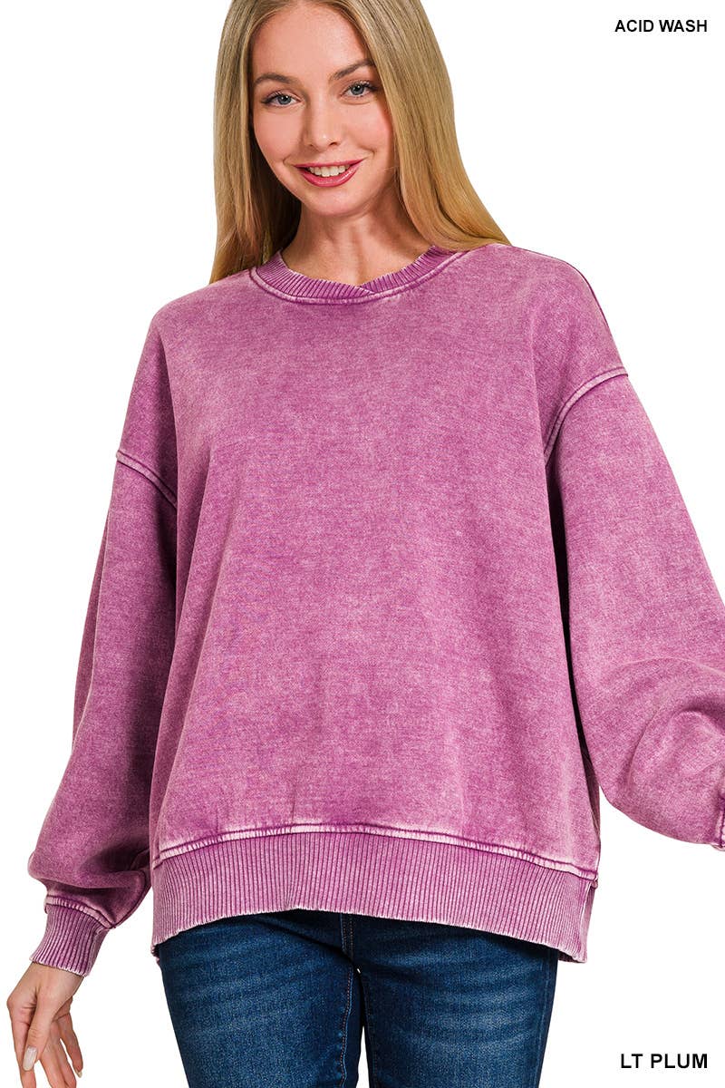 42POPS - Wholesale Sweatshirt - Women's - Acid Wash Fleece Oversized Pullover25