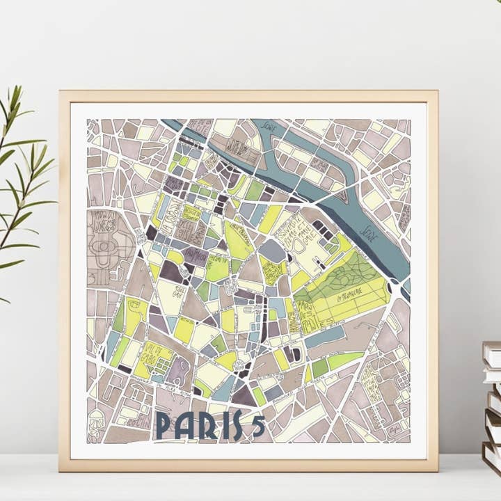 PARIS, 5th arrondissement poster - Design City Maps for wholesale by EmYLo