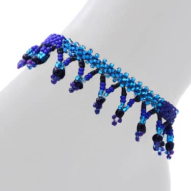 Guatemalan Beaded Volcano Fringe Seed Bead Anklet for wholesale by Pichincha