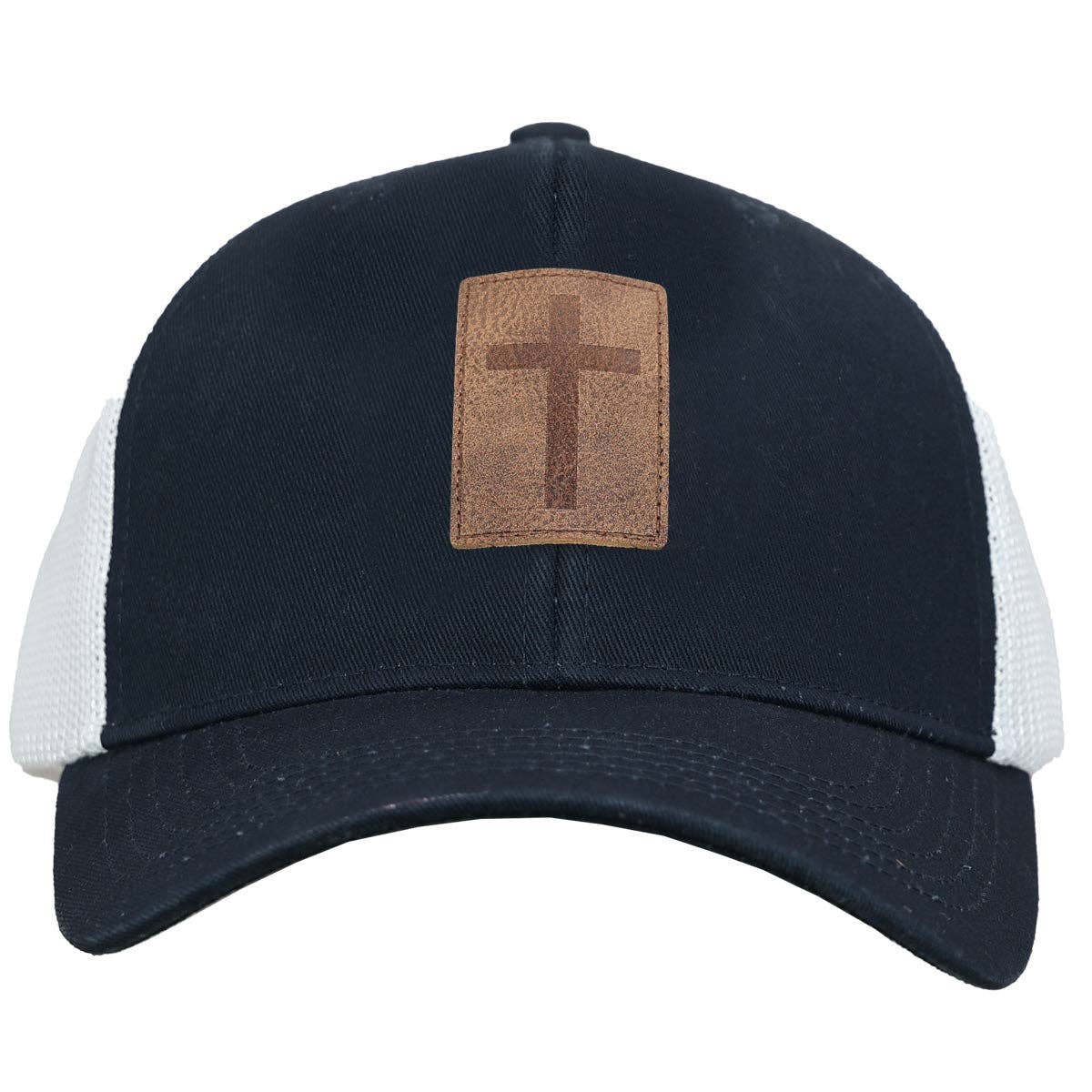 Blue White Kerusso Mens Cap Leather Cross for wholesale on Faire1