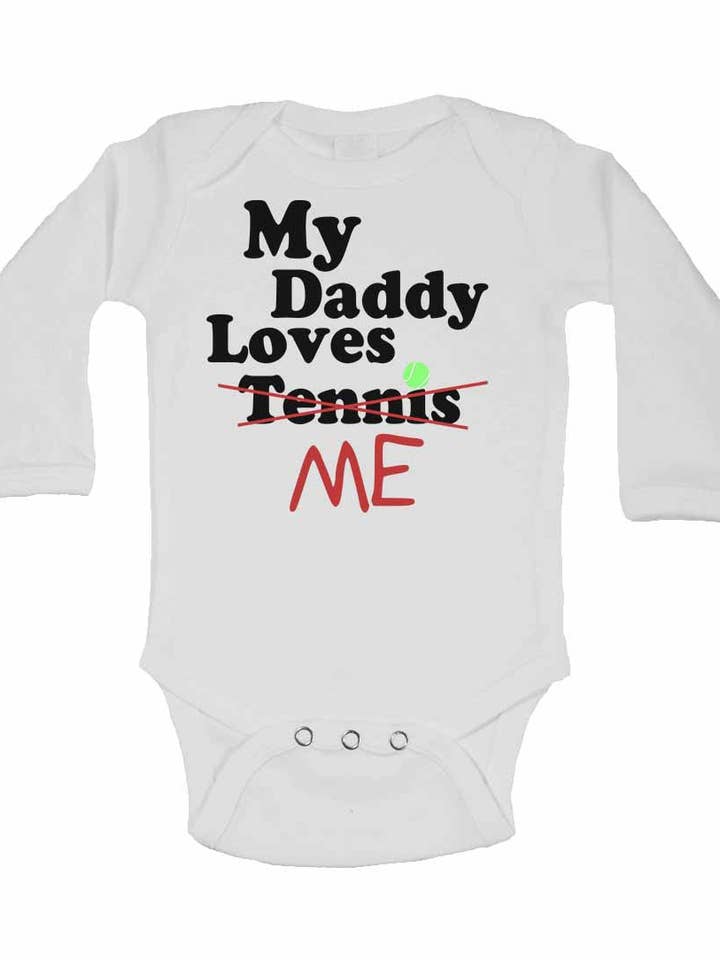 My Daddy Loves Me not Tennis - Coletes Manga Comprida por atacado de Little Ratbag