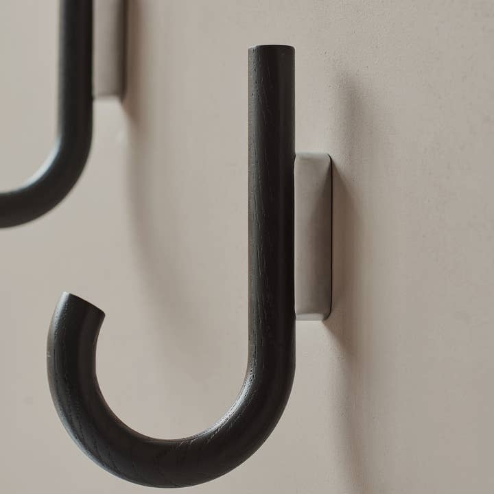 HOOK Big, black oak-chrome for wholesale by Studio Nordhaven
