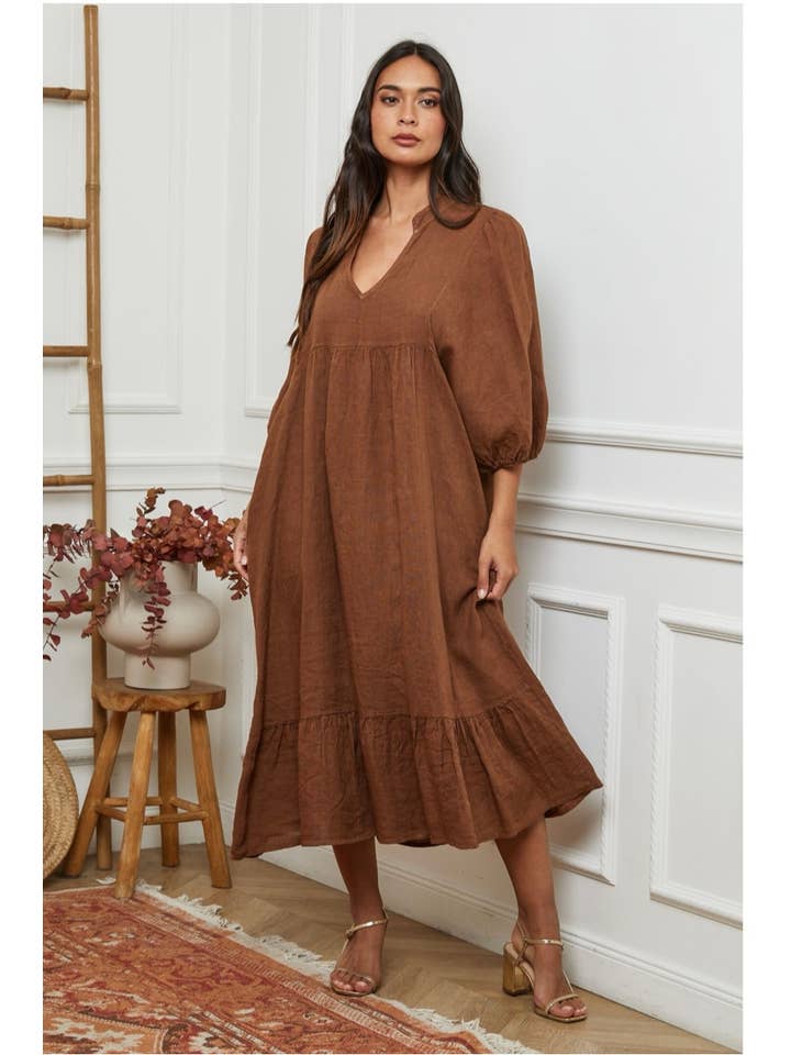 LÉA & LUC - Wholesale Dress – Women's - 100% linen dress REF. 110947