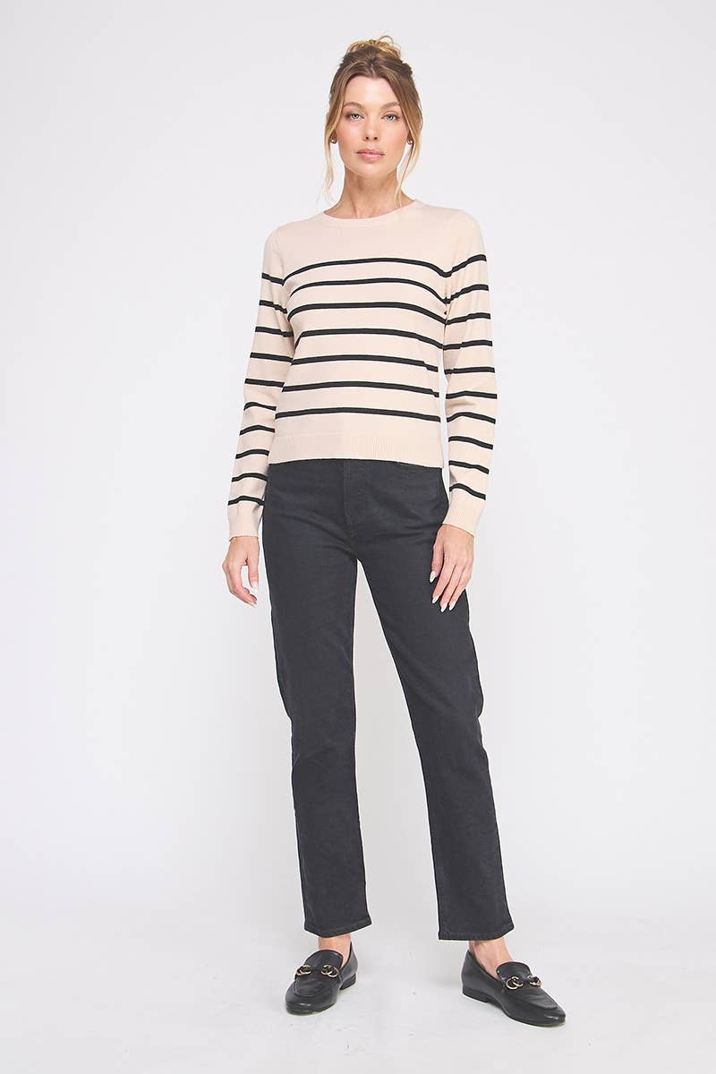 Allie Rose - Wholesale Knit Top - Women's - Fine gauge striped sweater9