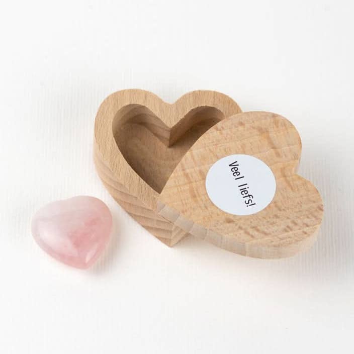 Cajita de corazón de cuarzo rosa para venta al por mayor de Sidedish Cards