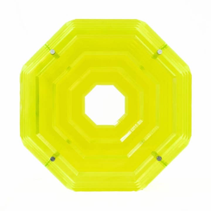 Octagonal Sculpture | Neon Yellow for wholesale by Carol Rose Home Decor