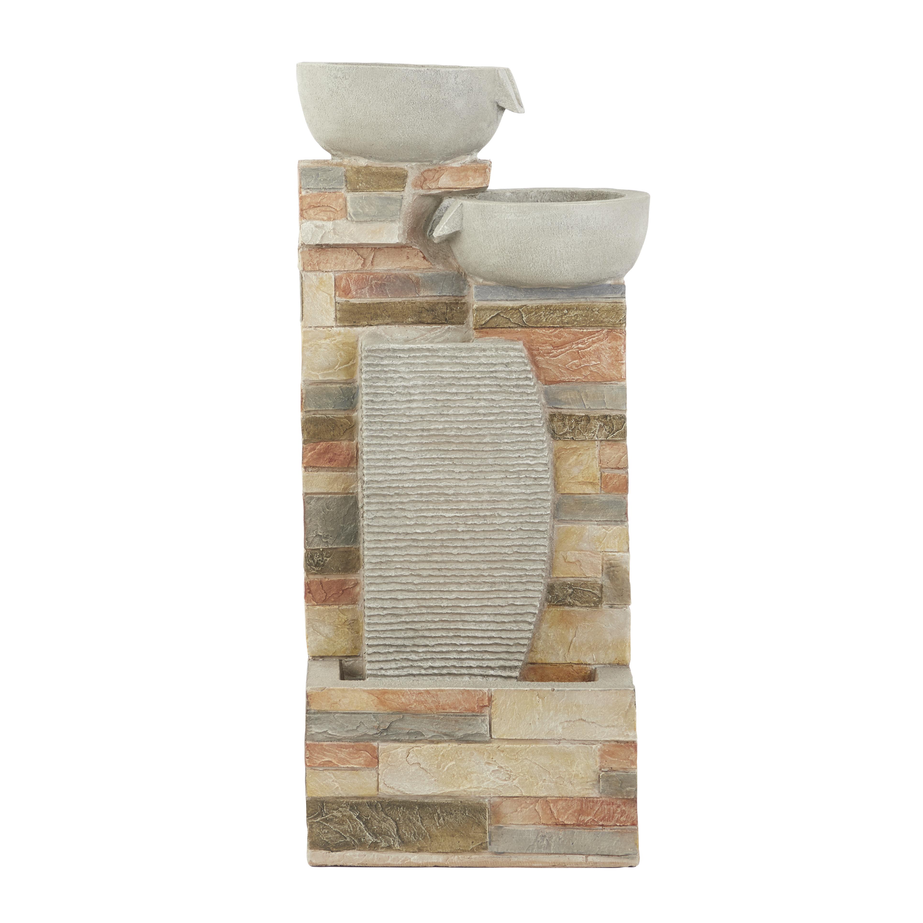 Import Corner - Wholesale Outdoor Ornament/Decor - A-40495: POLYSTONE WALL FOUNTAIN 10"W,16"H3