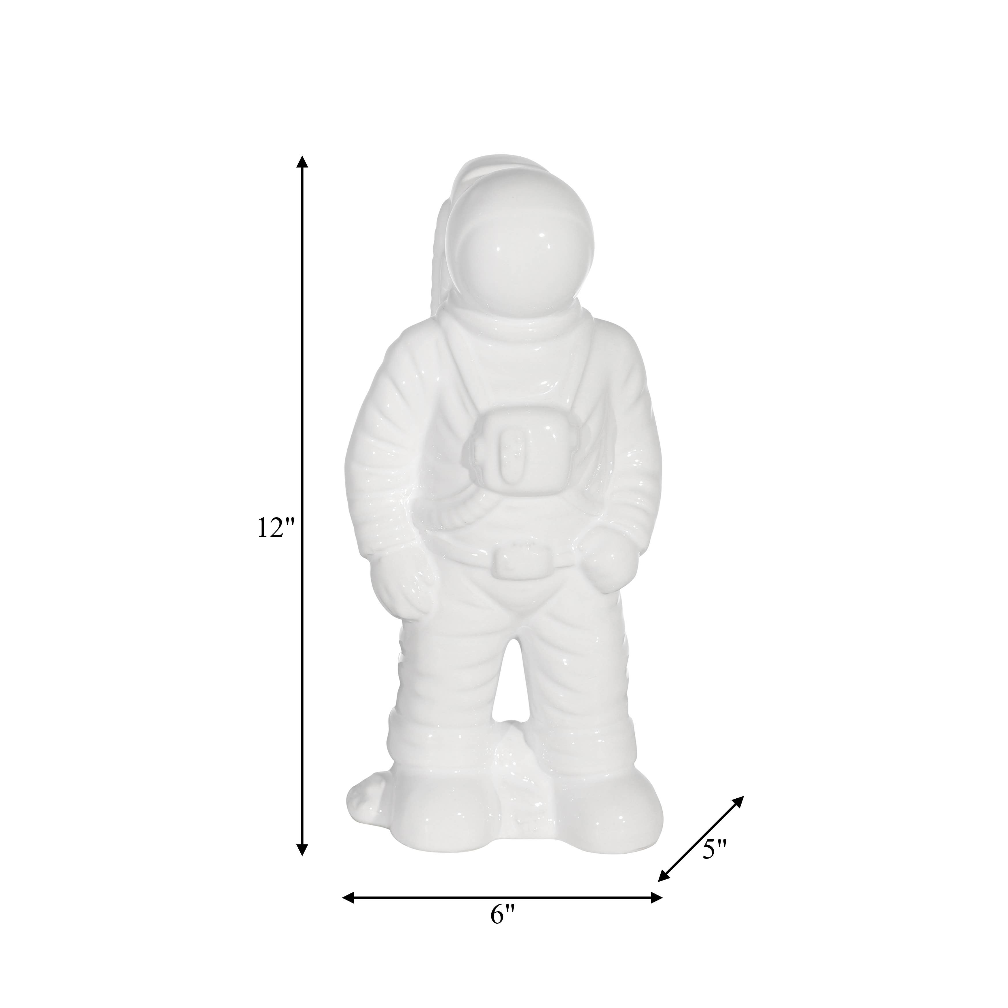 Sagebrook Home - Wholesale Decorative Figurine - Ceramic Modern Astronaut Statue Figurine - White, 12 in.2