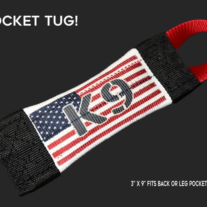 PATRIOTIC US FLAG K9 POCKET FIRE HOSE TUG for wholesale by Bulletproof Pet Products