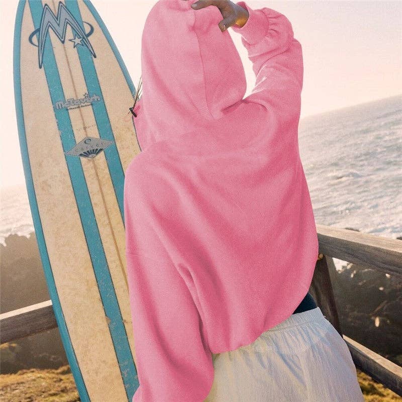 kycozy – Großhandel Hoodie – Damen – Langarm-Kapuzenpullover mit Reißverschluss und Kordelzug3